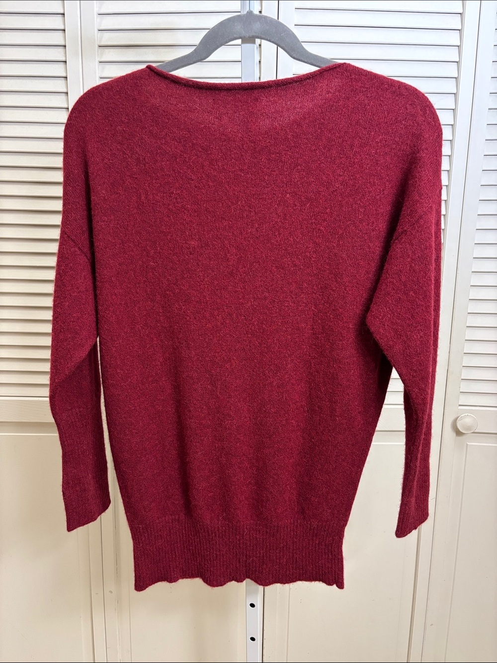 Peruvian Connection Deep Wine Boatneck Alpaca Sweater Large - Picture 5 of 10